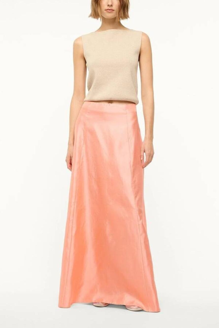 Staud Vincenzo Silk Maxi Skirt in Carnation 4